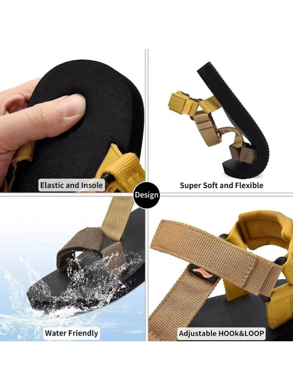 Women's Brown Arch Support Yoga Mat Insole Original Hiking Sport Sandal Shoes